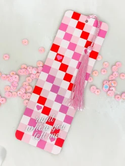 Pink Checkered Bookmark by Prep Obsessed