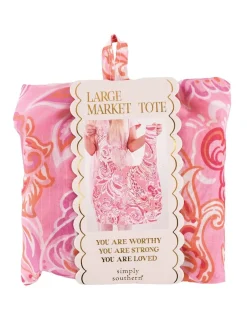 Pink Paisley Large Market Tote by Simply Southern
