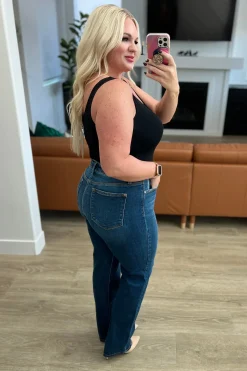 Pippa High Rise Button Fly Straight Jeans by Judy Blue