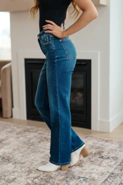 Pippa High Rise Button Fly Straight Jeans by Judy Blue