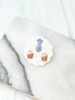 Popcorn Signature Enamel Studs by Prep Obsessed