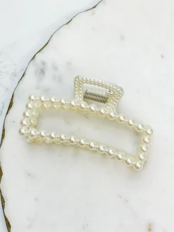 Preppy Pearl Square Claw Clip