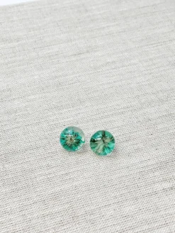 Pressed Flower Acrylic Stud Earrings - Green