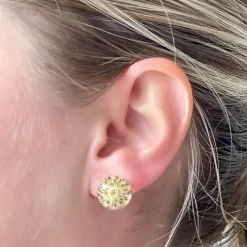 Pressed Flower Acrylic Stud Earrings - Ivory