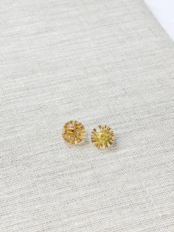 Pressed Flower Acrylic Stud Earrings - Ivory
