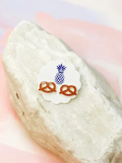 Pretzel Signature Enamel Stud Earrings