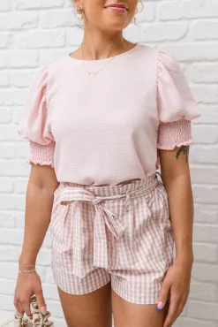 Prim & Pretty Gingham Tie Shorts