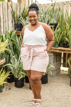 Prim & Pretty Gingham Tie Shorts