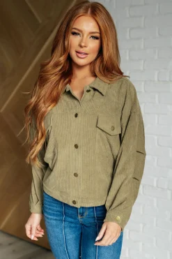 Primrose Corduroy Jacket in Olive