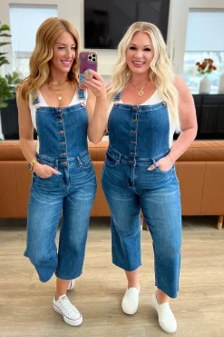 Priscilla High Rise Crop Wide Leg Denim Overalls by Judy Blue