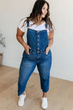Priscilla High Rise Crop Wide Leg Denim Overalls by Judy Blue