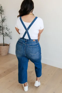Priscilla High Rise Crop Wide Leg Denim Overalls by Judy Blue