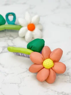Puffy Flower Hair Clip - Pink