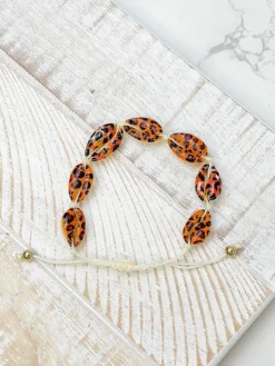 Puka Shell Adjustable Bracelet - Leopard