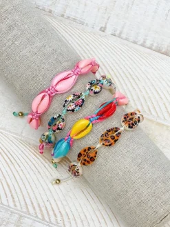 Puka Shell Adjustable Bracelet - Leopard