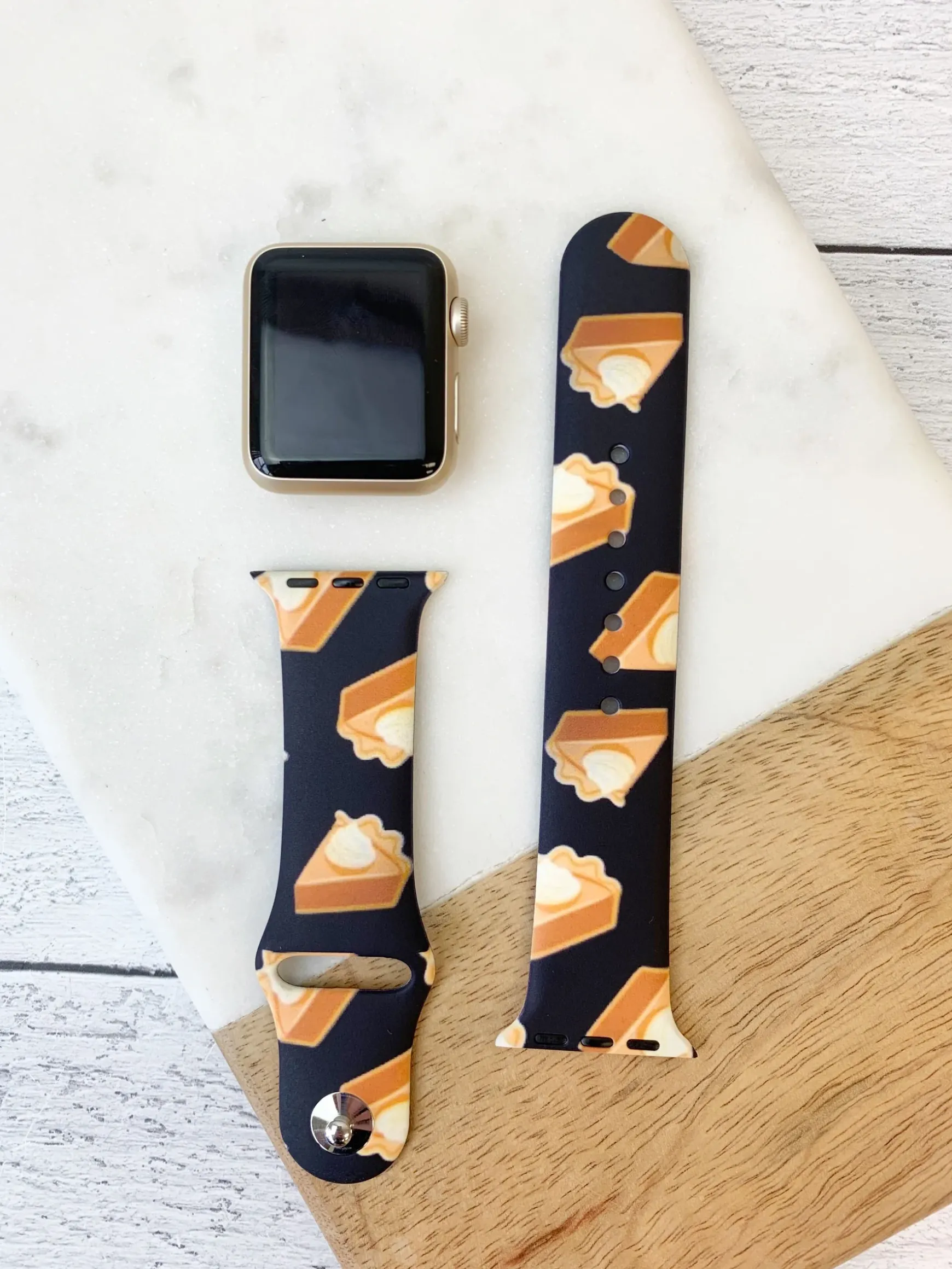 Pumpkin Pie Printed Silicone Watch Band - M/L