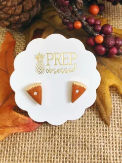 Pumpkin Pie Slice Signature Enamel Studs by Prep Obsessed