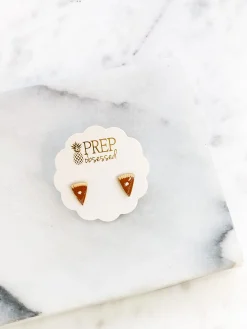 Pumpkin Pie Slice Signature Enamel Studs by Prep Obsessed