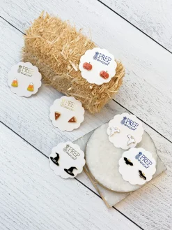 Pumpkin Pie Slice Signature Enamel Studs by Prep Obsessed