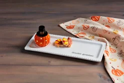 Pumpkin Pilgrim Light-Up Sitter by Mud Pie