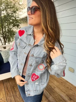Queen of Hearts Denim Jacket by POL