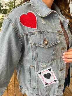 Queen of Hearts Denim Jacket by POL