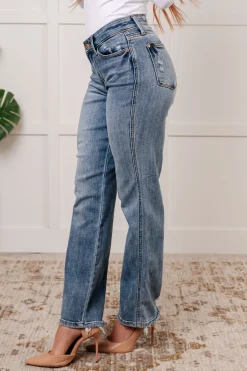 Quinn Mid Rise Cell Phone Pocket Dad Jeans