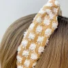 Raffia Embossed Knotted Headband - White