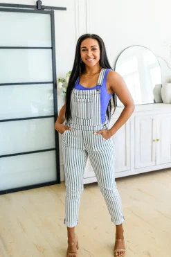 Railroad Stripe Overalls by Judy Blue