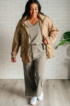 Rain, Rain Go Away Parachute Jacket in Camel