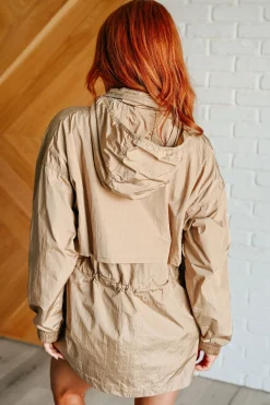 Rain, Rain Go Away Parachute Jacket in Camel