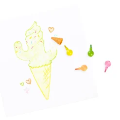 Rainbow Scoops Vanilla Stacking Erasable Crayons