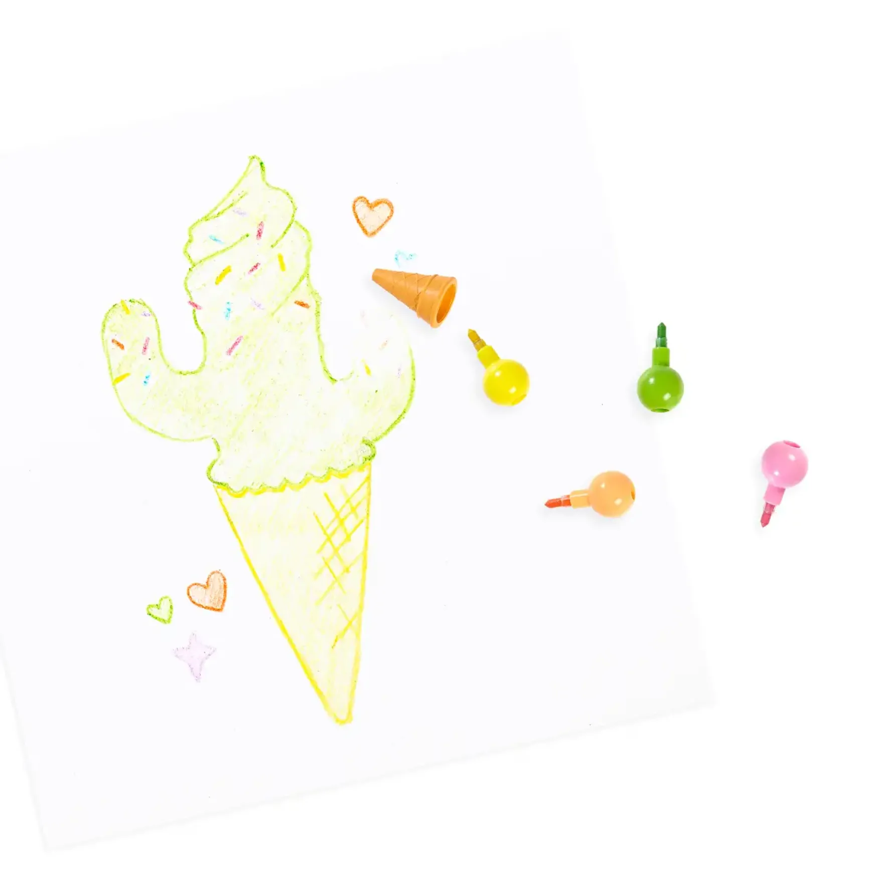 Rainbow Scoops Vanilla Stacking Erasable Crayons