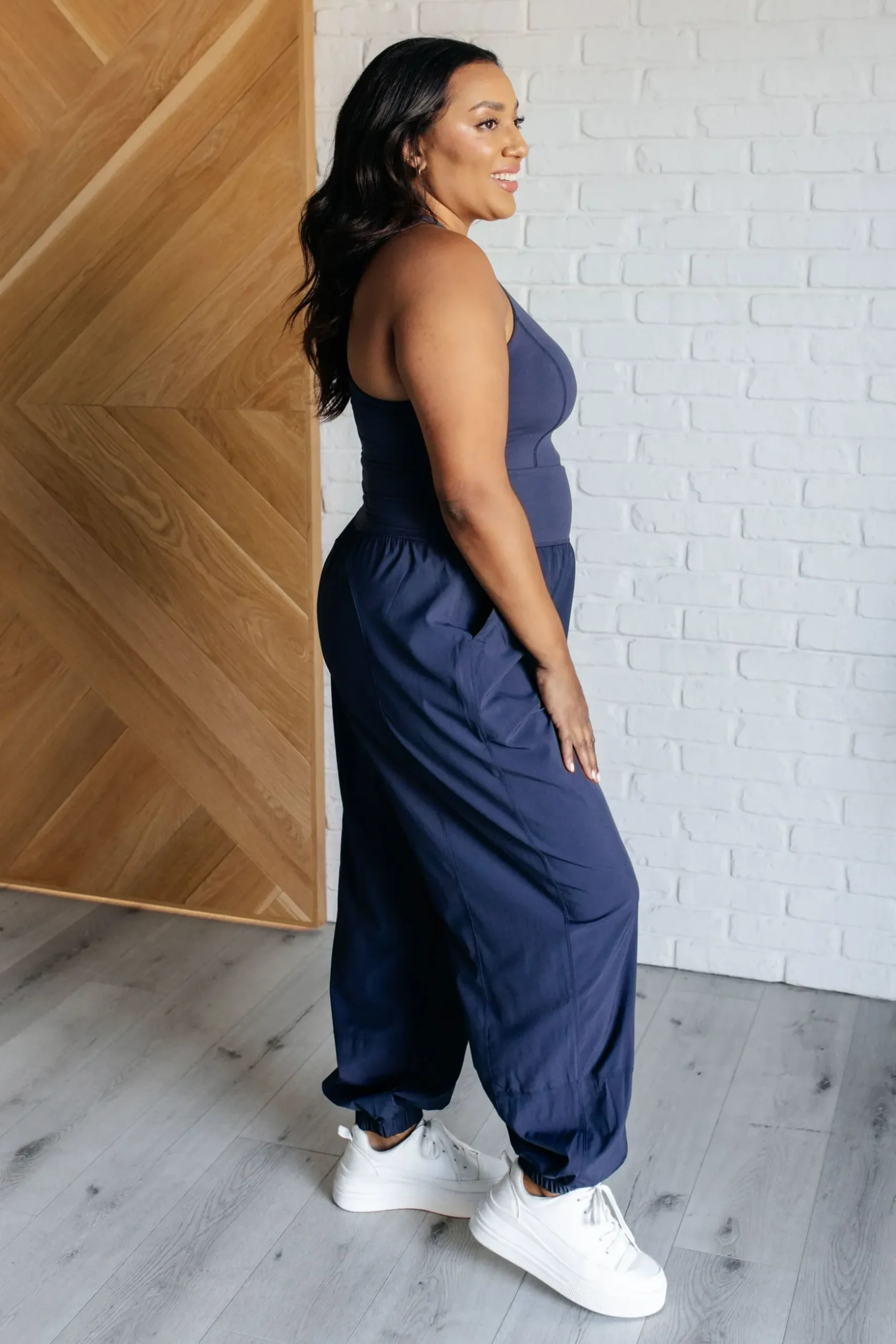 Raising Heart Rate Cut Out Jumpsuit in Navy