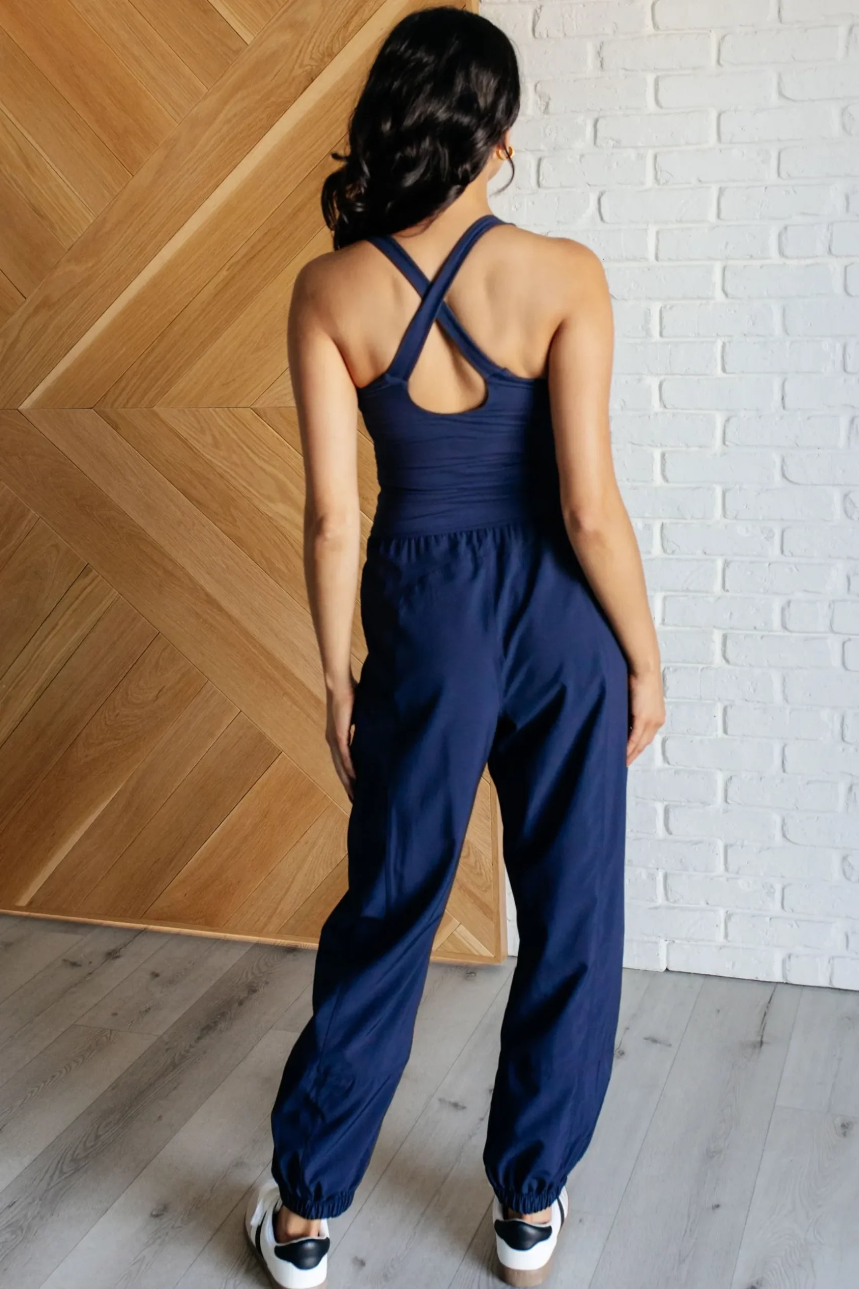 Raising Heart Rate Cut Out Jumpsuit in Navy
