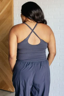 Raising Heart Rate Cutout Jumpsuit in Charcoal