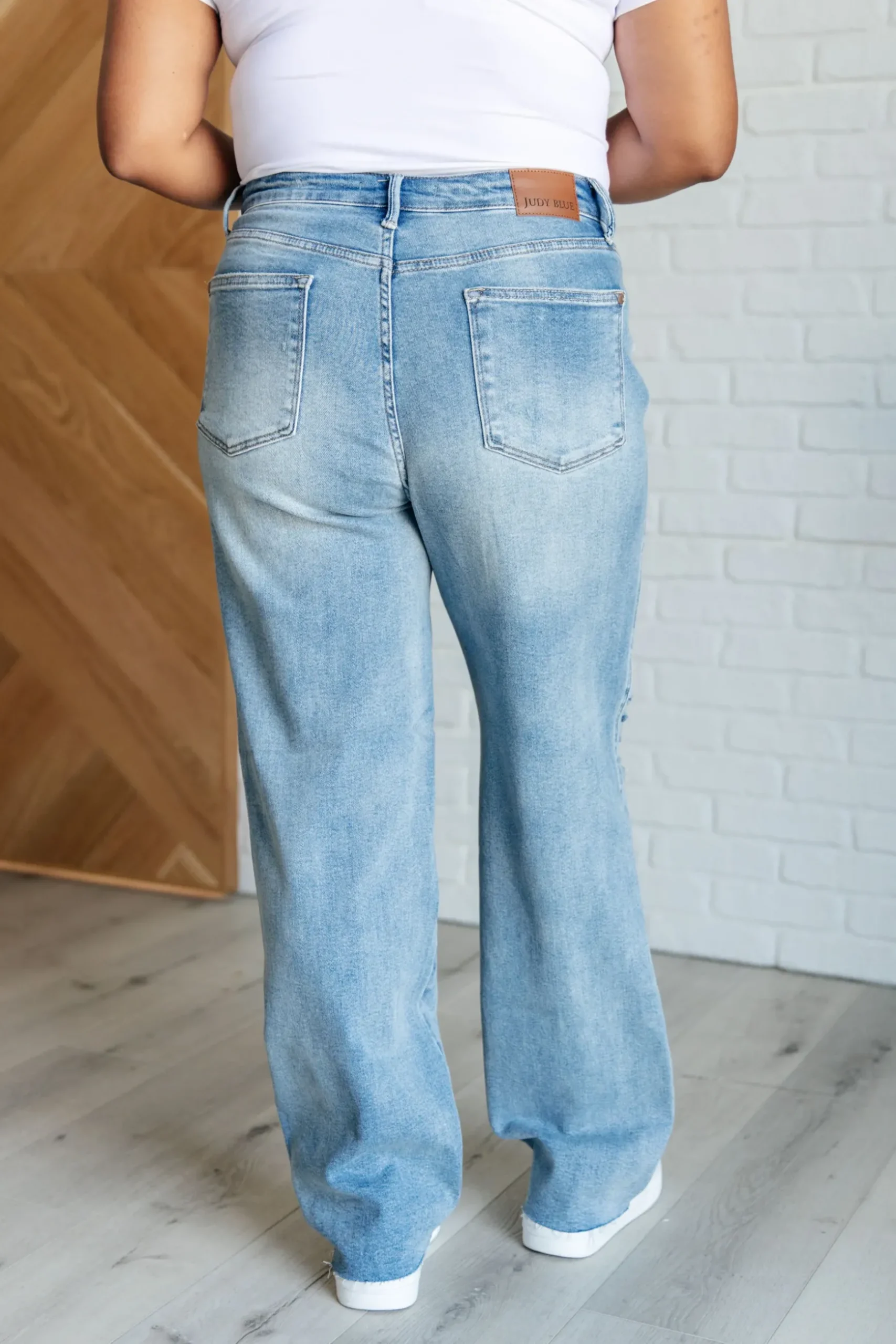 Ramona High Rise Rigid Magic Destroyed Straight Jeans by Judy Blue