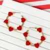 Red & Gold Heart Station Hoops