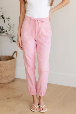 Regina High Rise Garment Dyed Denim Jogger by Judy Blue