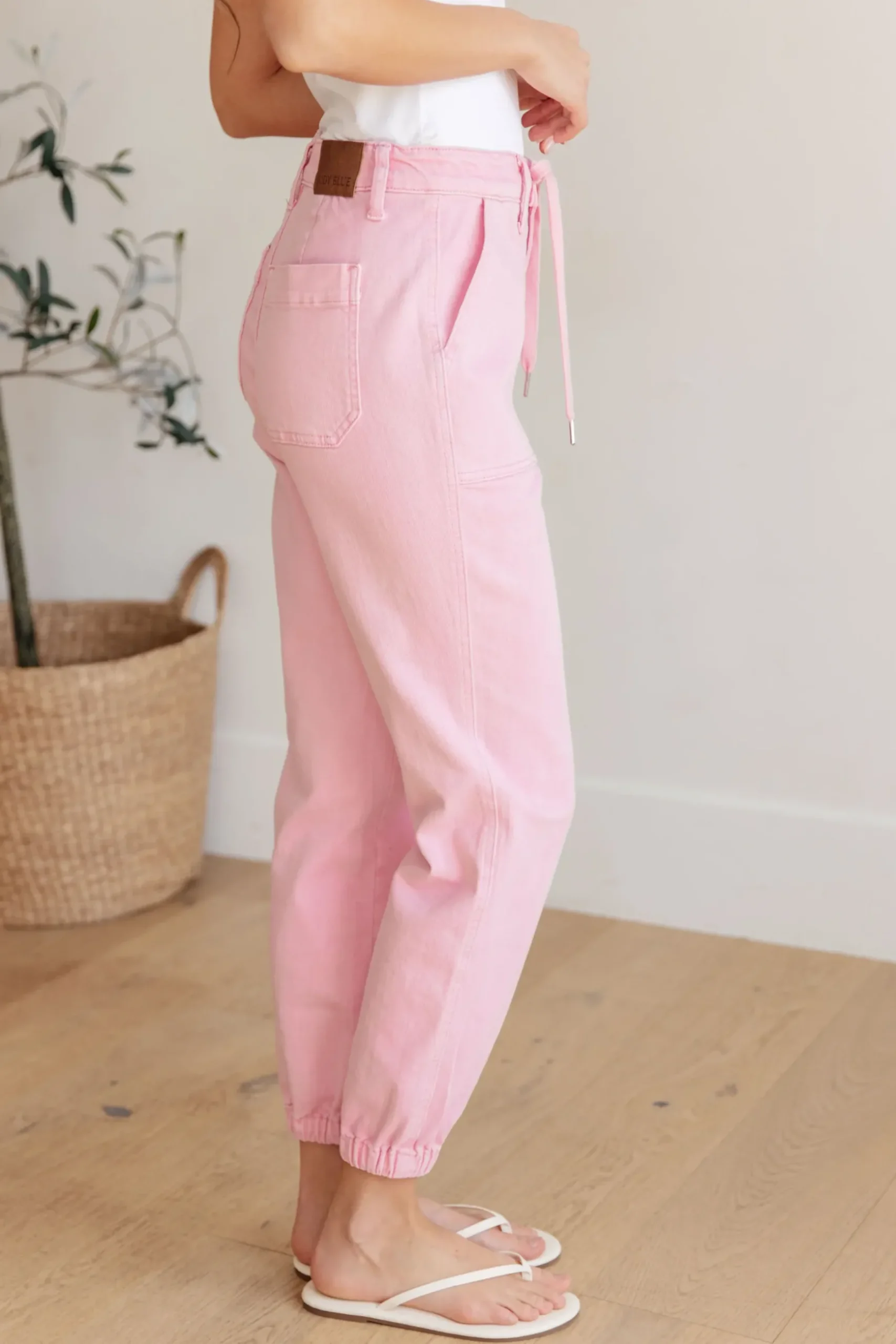 Regina High Rise Garment Dyed Denim Jogger by Judy Blue