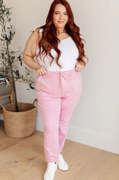 Regina High Rise Garment Dyed Denim Jogger by Judy Blue