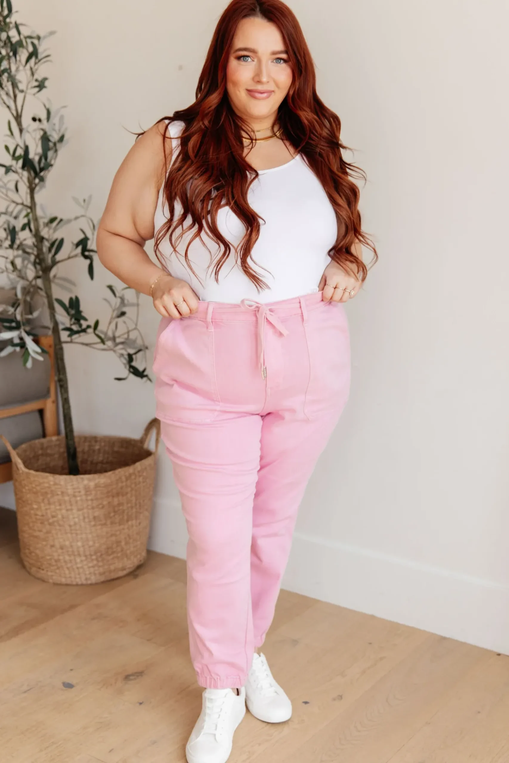 Regina High Rise Garment Dyed Denim Jogger by Judy Blue