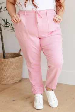 Regina High Rise Garment Dyed Denim Jogger by Judy Blue