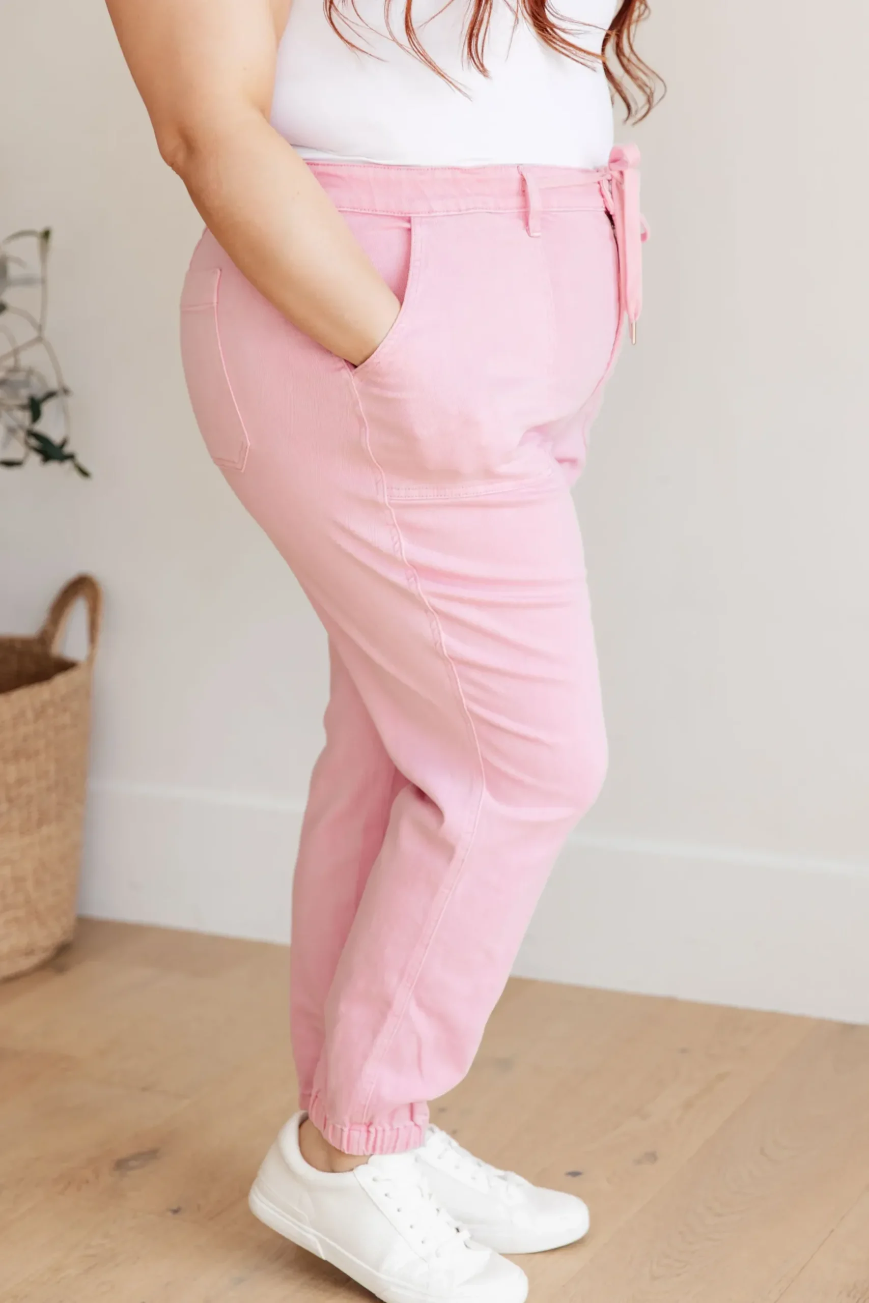 Regina High Rise Garment Dyed Denim Jogger by Judy Blue