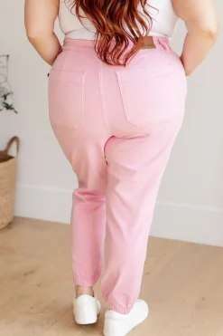 Regina High Rise Garment Dyed Denim Jogger by Judy Blue