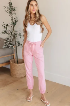 Regina High Rise Garment Dyed Denim Jogger by Judy Blue