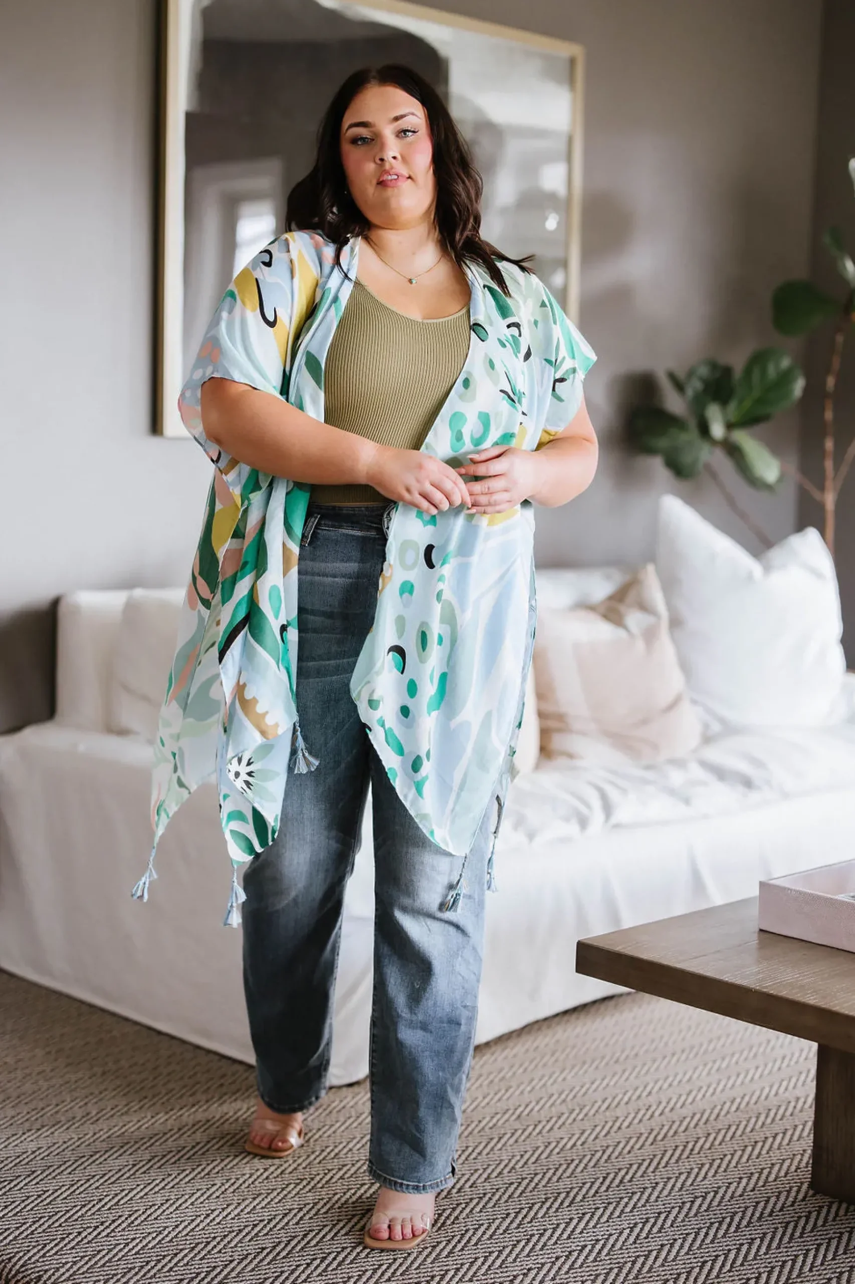 Relevant Ribbed Seamless Reversible Midi Tank in Moss