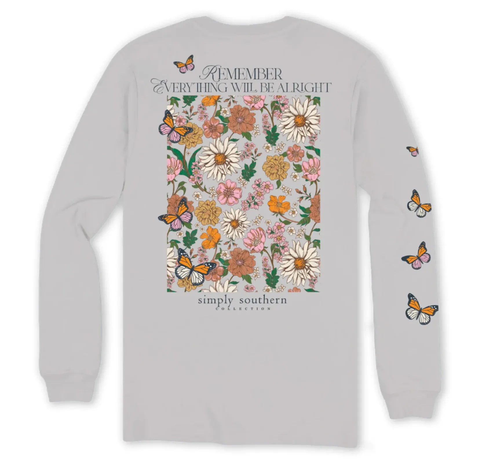 'Remember Everything Will Be Alright' Butterfly Long Sleeve Tee by Simply Southern