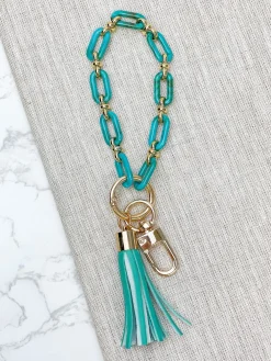 Resin Chainlink Bracelet Keychain - Mint
