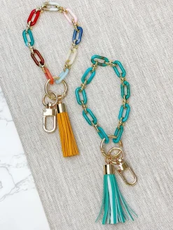 Resin Chainlink Bracelet Keychain - Multi